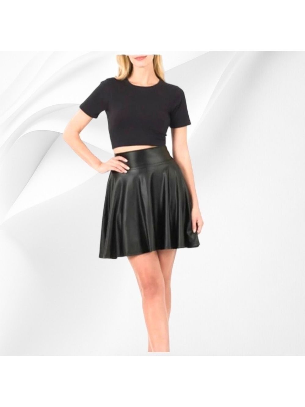 Zenana Faux Leather High-Waist Skater Skirt – Edgy It-Girl Energy